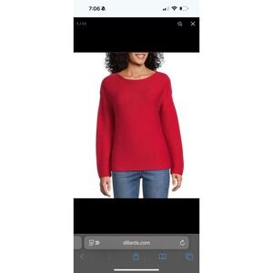 Tommy Bahama Women's Shimmer Crystal Bateau Sweater Red Sz Small  NWT